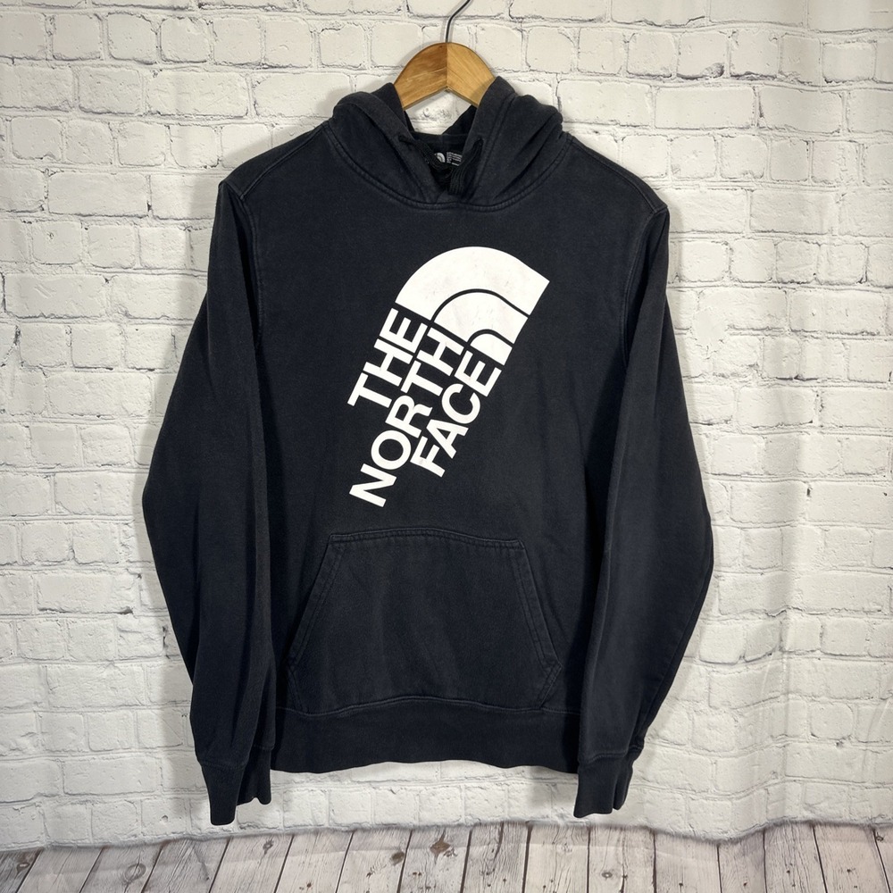 The‎ North Face Hoodie Mens Small Faded Black Spellout Graphic Hike Outdoors